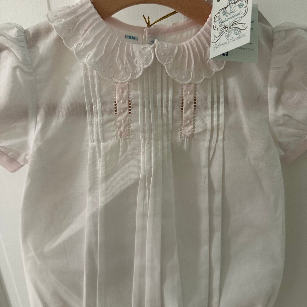 Feltman Brothers Girls Vintage Scalloped Collar Romper 6 month size New With Tag